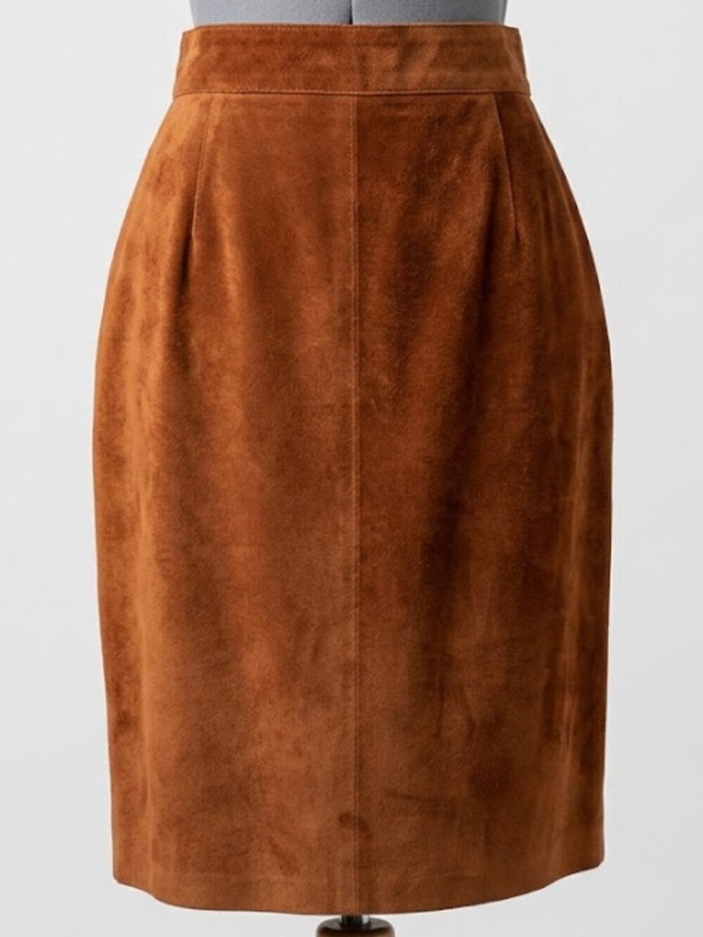 DANIER Vintage Suede Leather Pencil Skirt Burnt Orange M 14